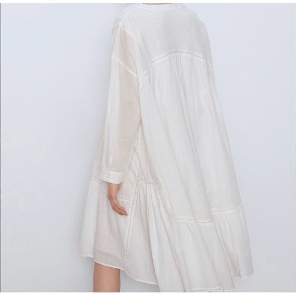 ❤️ZARA Voluminously Embroidered Dress XL - Picture 3 of 7